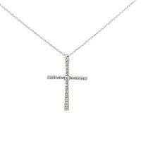 Pendente Mirco Visconti Donna Girocollo croce in Oro bianco Diamante 0.13 Ct ABA1207 - ABA1207